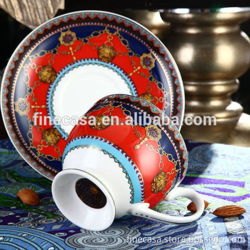 210CC Luxury Fine Bone China Tea Cup and Saucer of Grand Banquet